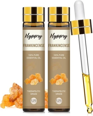 HYPPRY Frankincense Essential Oil 2x10ml - 100% Pure for Diffusers & Aromatherapy