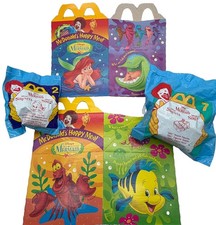 1996 McDonald  s Disney Little Mermaid Happy Meal Lot 2 Sealed Toys 2 Boxes VTG