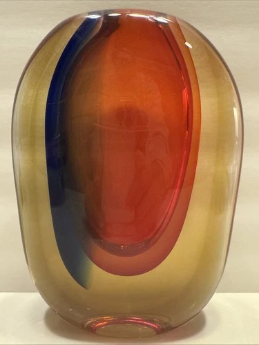 Moreno Art Glass Vase By Luigi Onesto -Summerso Vase-SIGNED!