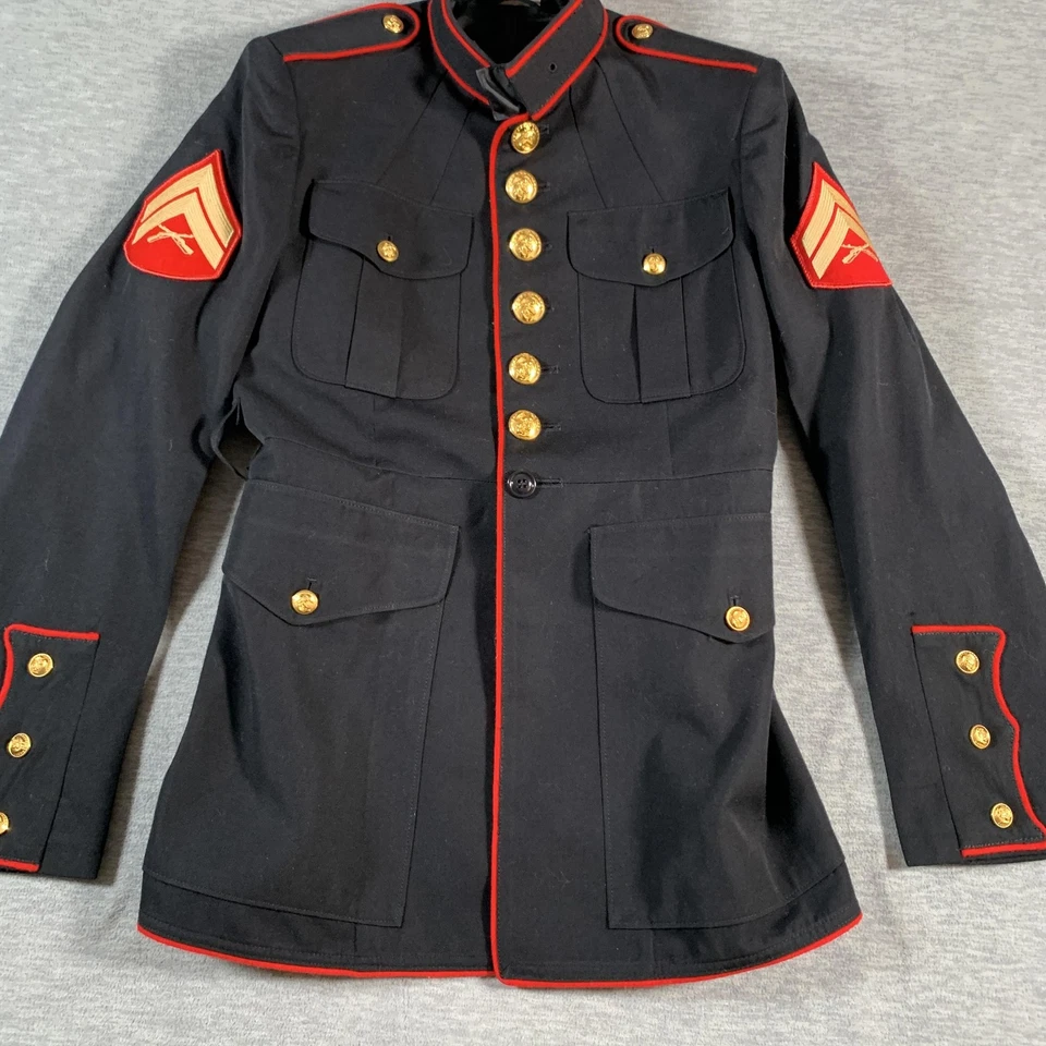 Abrigo Azul Vestido USMC De Colección Para Hombres 39S Sargento Polilana Chaqueta Militar Años 90 Foto 3 de 4