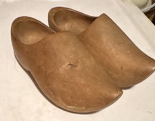 Brown Wooden Slip-On Clog Slippers Shoes, Pair of Wood Clogs, Brown