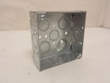 202812 Old-Stock; Raco 191 Electrical Box; Galvanized; 4" Wide x 4" Height