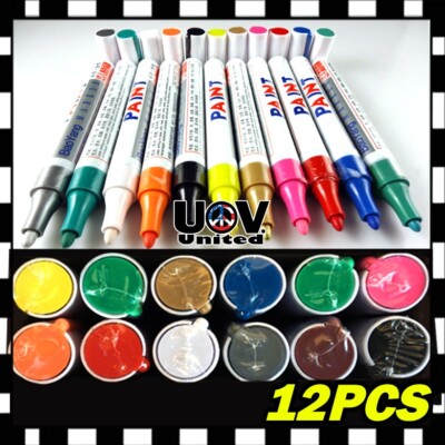 12x Waterproof Permanent Paint Marker Pen Oil Based Tyre Tire Tread Rubber Metal