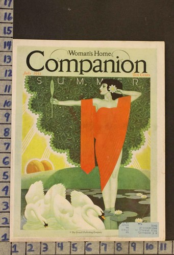 1931 ART DECO ANIMAL BIRD SWAN SWIMSUIT BEAUTY FASHION ROMANCE LOVE COVER RM20
