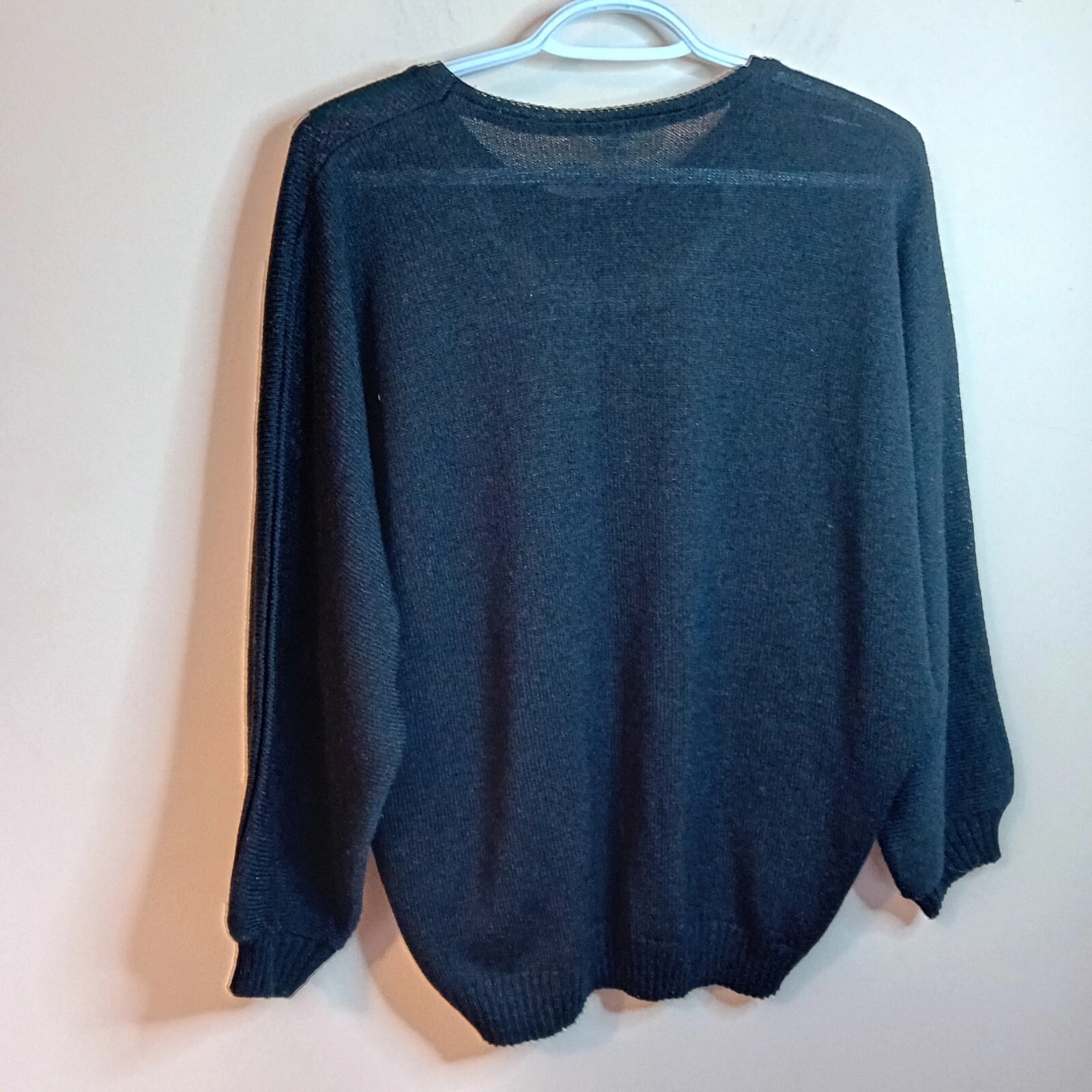 Maglione donna vintage Sara Valentino fiori neon accogliente invernale maglia calda XL