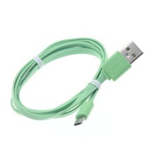 MicroUSB 3ft USB Cable Charger Cord Power Wire Sync Flat Green Fast for Tablets