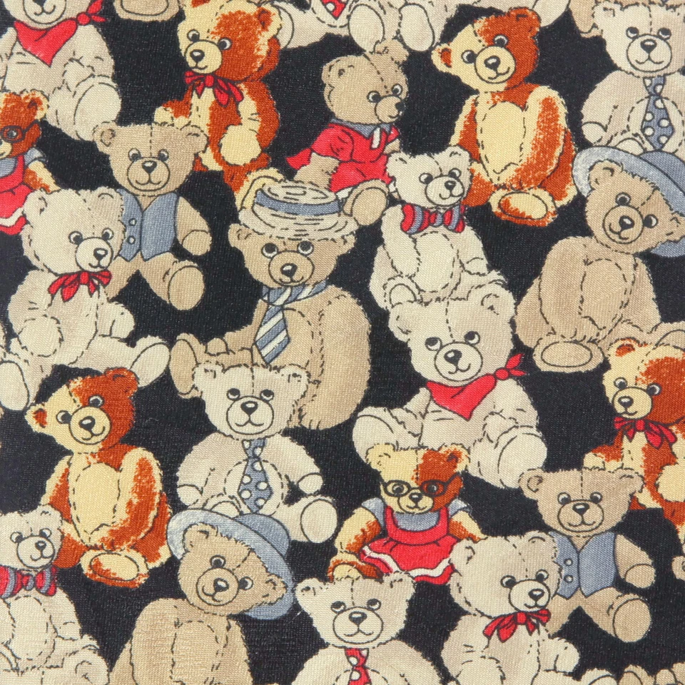 MUSEUM ARTIFACTS Adorable Teddy Bear Lover Collector Men's Silk Neck Tie - Image 3 of 4
