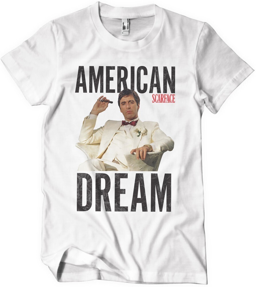 Футболка Лицо со шрамом - Американская мечта белого цвета