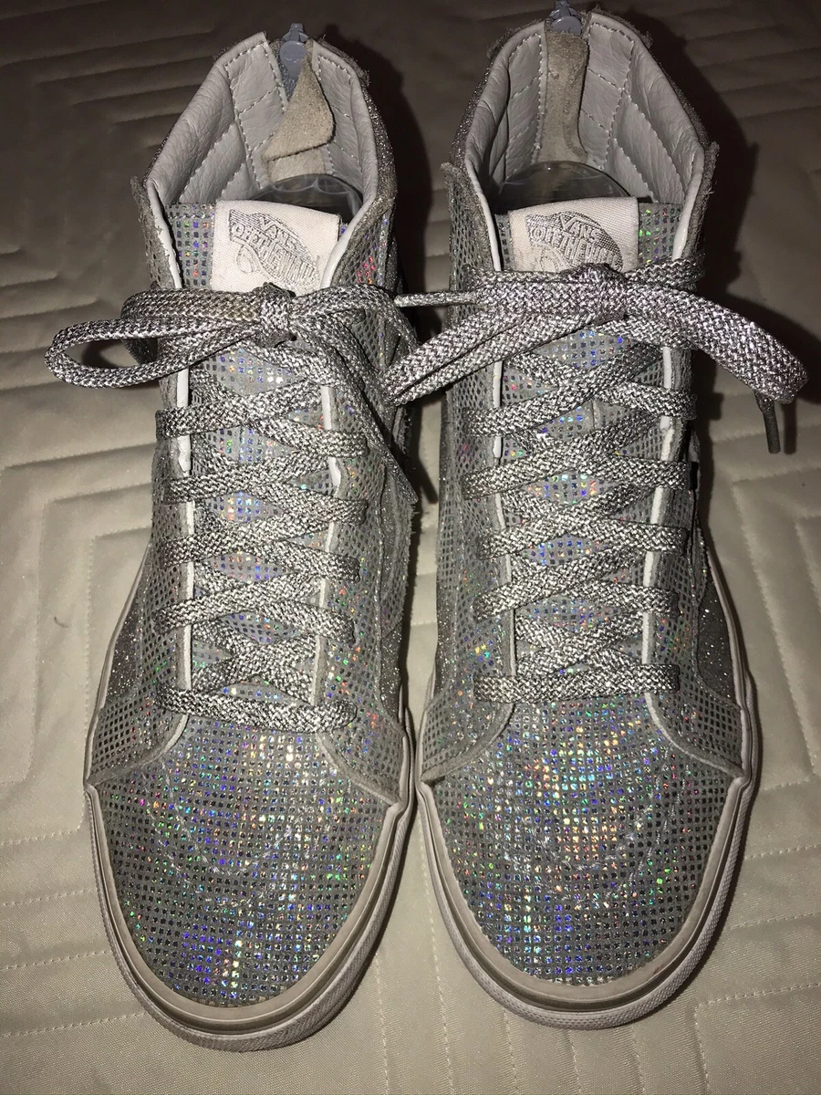 Vans silver cheap glitter shoes