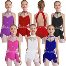 Kids Girls Dress Training Dancewear Jazz Bodysuit Contemporary Leotard Ballet