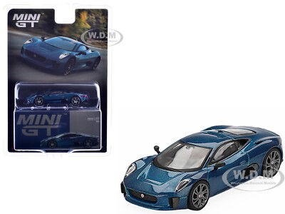 JAGUAR C-X75 BLUE METALLIC 1/64 DIECAST MODEL CAR BY MINI GT MGT00884