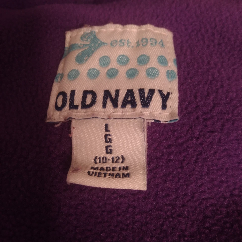 Old Navy Zip Up Puffer Vest Girls LG 10-12 Purple - Image 3 of 4