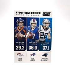 Josh Allen Drew Lock McCaffrey #FS9 2021 Panini Score Fantasy Stars Week 9