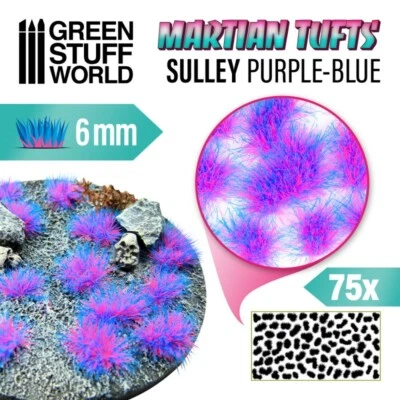 GREEN STUFF WORLD Touffes d'herbe martienne - SULLY PURPLE-BLUE - Flocage herbe - Modélisme