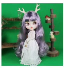 Blythe doll Make up Dudu mouth Purple long hair from Factory Joint Body 12"