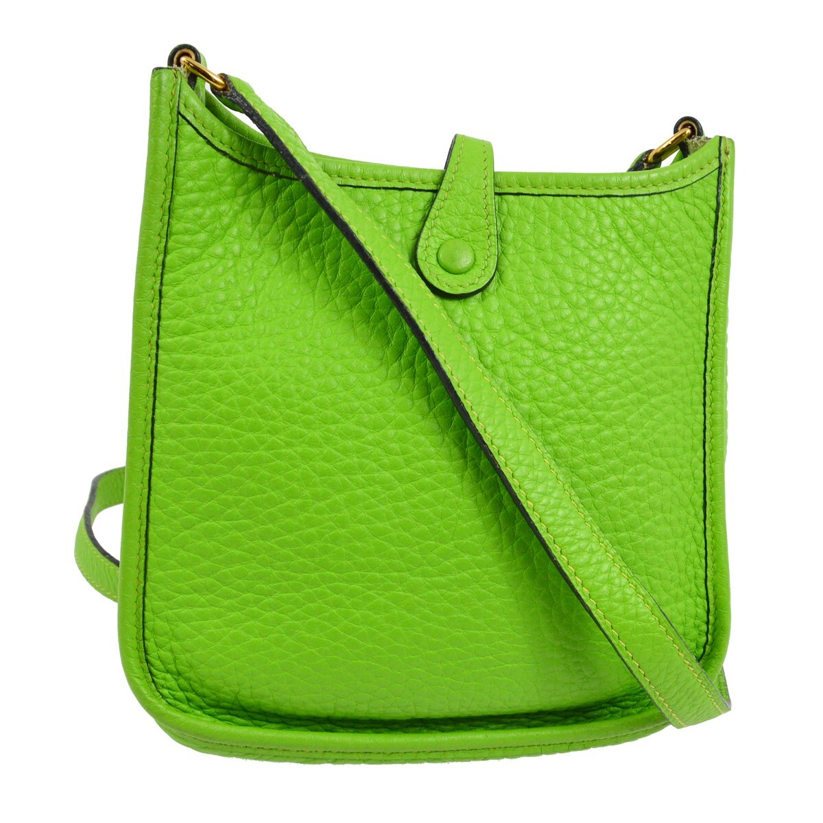 Hermes Green Taurillon Clemence Evelyne TPM Shoulder Bag R□G