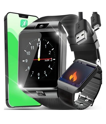 Smartwatch Armbanduhr Fitness Tracker Bluetooth Android SIM Kamera Sport SMS LCD - Bild 3 von 9