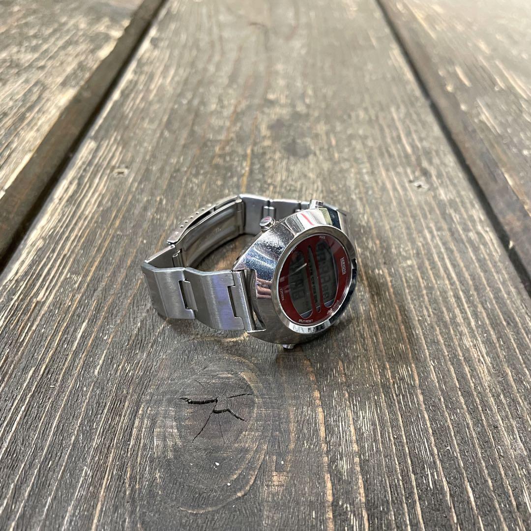 Citizen Independent 1481010 Silver Red Men's Digital Watch