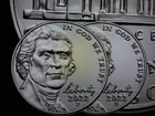 2022-P&D- JEFFERSON NICKEL FROM  BU BANK ROLLS-(2 COINS)---IN HAND---SHIP NOW