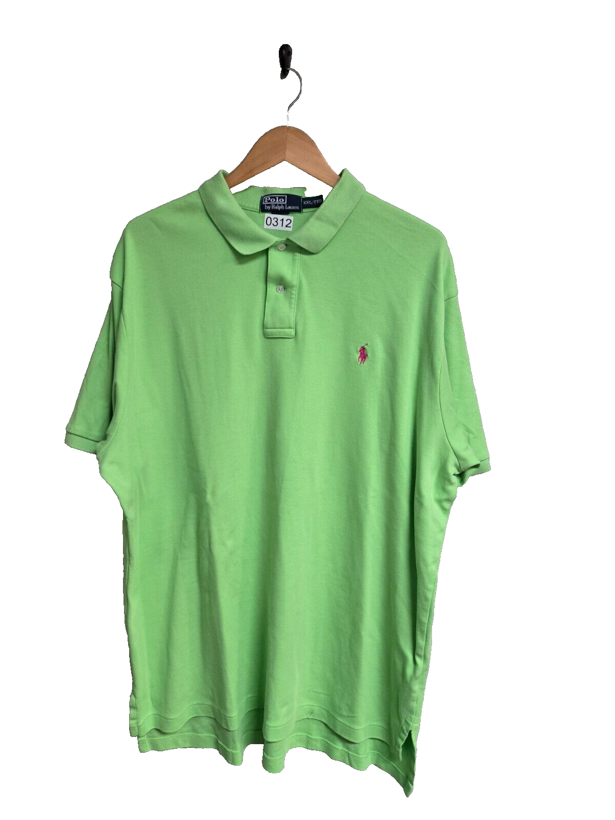 Polo Ralph Lauren uomo XXL verde manica corta polo golf rosa pony