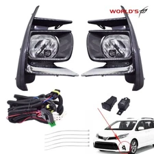 Fog Light Kit Switch Bulbs Bezel Wire Harness Gray For 2018-2019 Toyota Sienna