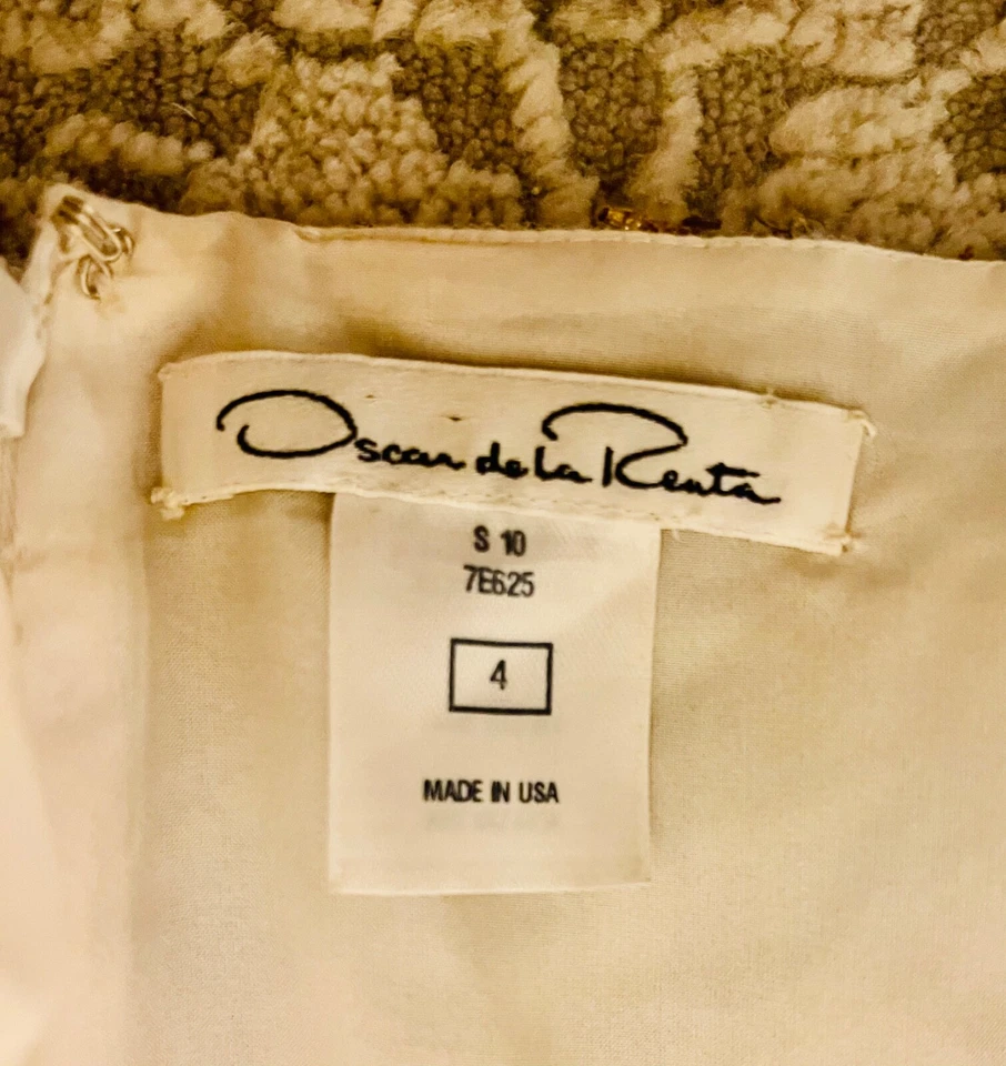 RARO Vestido Taylor Swift Oscar De La Renta Icónico Revista Cubierta Dorado - Talla 4 Foto 4 de 4