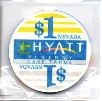 Hyatt Regency Casino Lake Tahoe Nevada 1 Dollar Gaming Chip as pictured