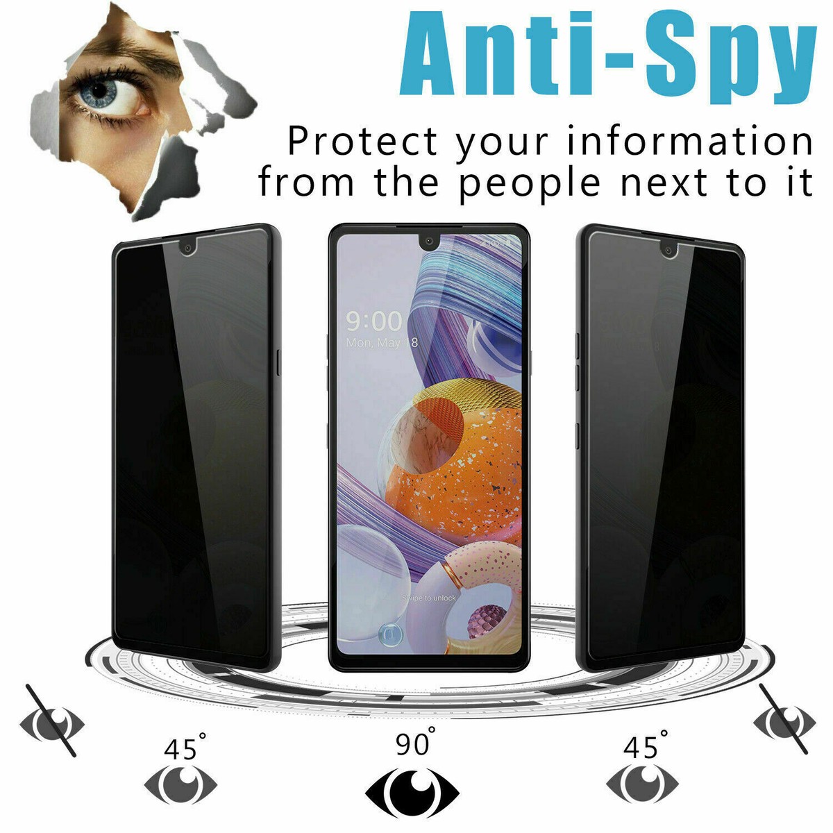 SuperGuardZ Vita Privata Anti-spia Vetro Temperato Proteggi Schermo Per - Foto 11