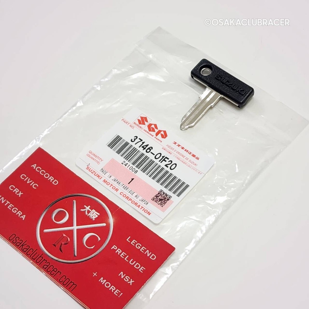 Genuine OEM SUZUKI Motorcycle Key Blank TYPE E A125 37146-01F20 DR
