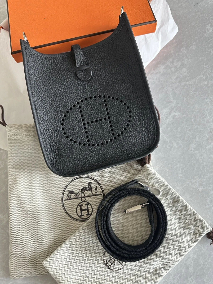 BNIB Hermes Mini Evelyne 16 TPM e Cross Body Bag Black Color