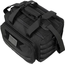 Tactical Pistol Range Bag for 4 Handguns, Shooting Duffle Bag with Lockable Zipp