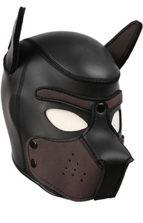 Dog Face Mask Black Brown Adult Unisex Costume One Size