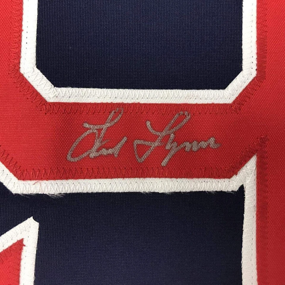 Autographed/Signed FRED LYNN Boston Blue Baseball Jersey JSA COA Auto - Image 3 of 4