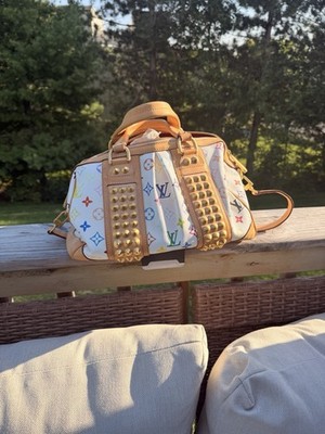 Louis Vuitton Courtney MM White Monogram Multicolore Studded Shoulder Bag