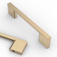 10 PCS 3.75 Inch 96mm Brushed Brass Kitchen Cabinet Handles Drawer Pulls Set
