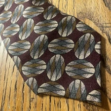 Vintage EUC M. Pendleton For Mark Shale Geometric Silk Tie Hand Made In Italy