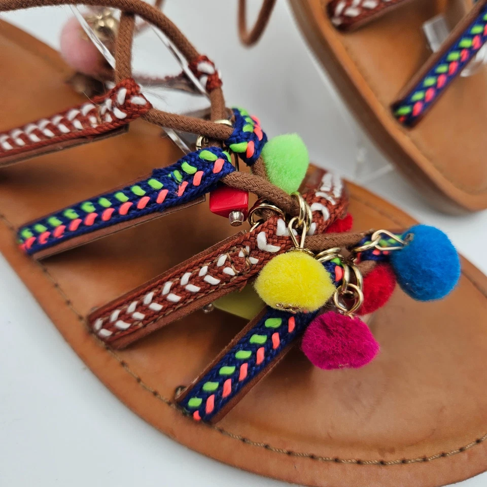 Босоножки женские Mossimo Supply Co размер 7 с ремешками разноцветные с открытым носком на блочном каблуке - Изображение 2 из 4