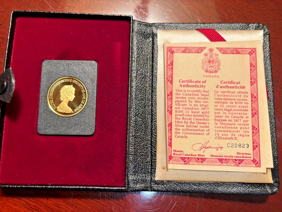 1977 Canada $100 Silver Jubilee gold coin 91.66% gold; 8.34% fine silver 22K - Image 3 of 4