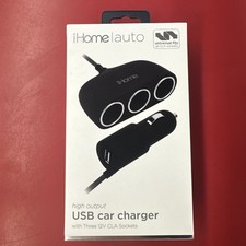 IHOME HIGHOUTPUT USB CAR CHARGER W/ 3 12V CLA SOCKETS
