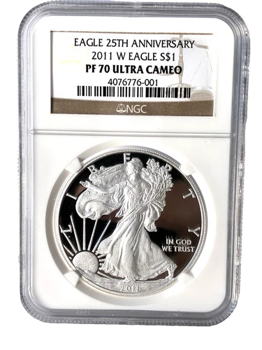 2011-W American Silver Eagle Proof $1 Dollar NGC PF70 Ultra Cameo (25th Ann.)