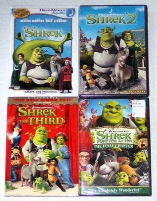 Shrek 1 2 3 & 4 Forever After Final Chapter (DVD) Dreamworks Animated Comedy NEW