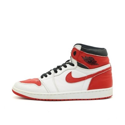 Nike Jordan Herren 1 Retro High OG Schuh Weiß/Rot/Schwarz High-Top Sneaker EU 43