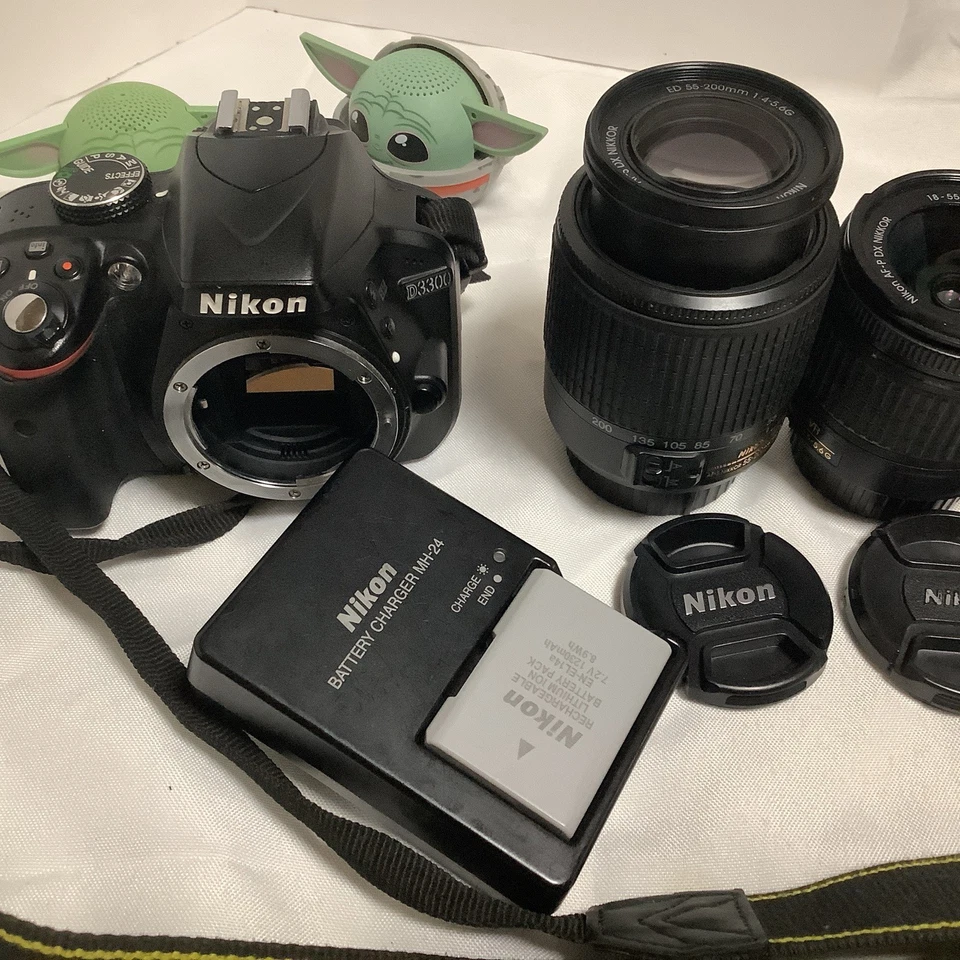 Nikon D3300 24.2MP Digital SLR Camera w/ 2 Lenses + genuine accessories Read” - Image 2 of 4