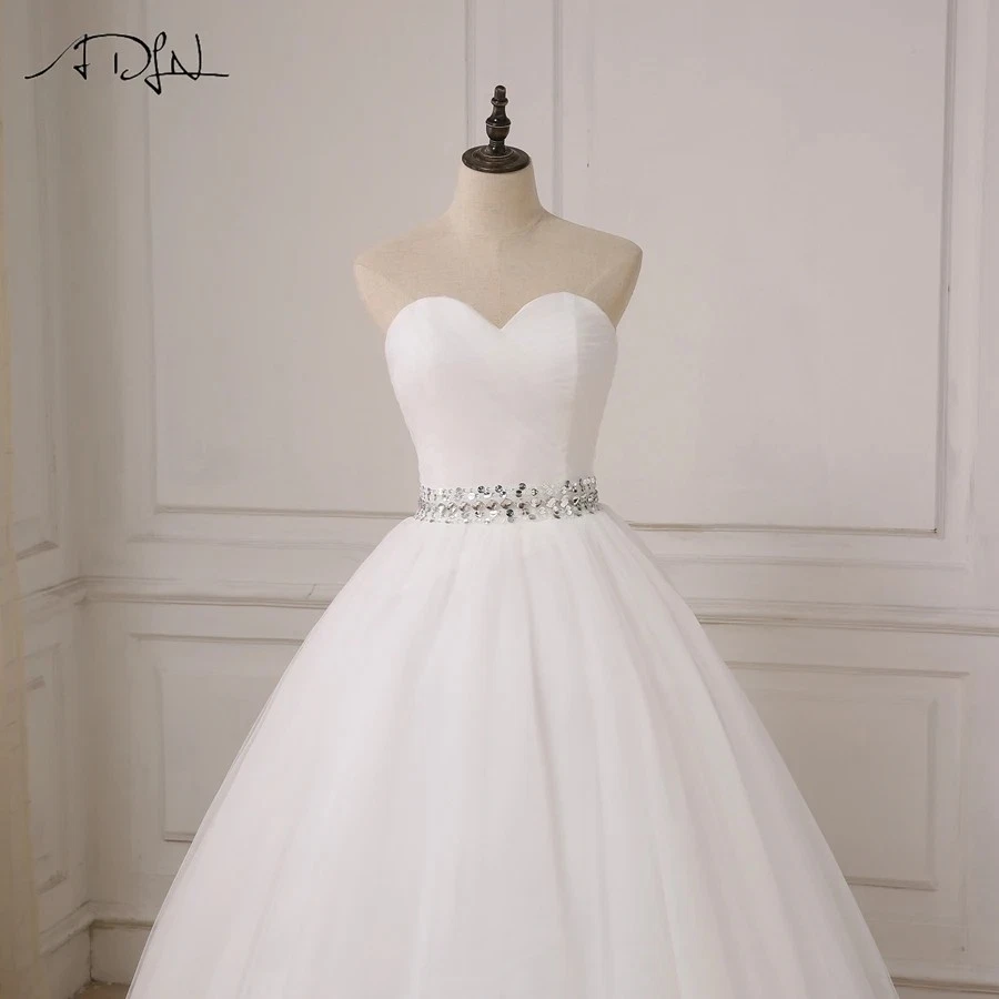 Sweetheart A-line Wedding Dresses Lace Sleeveless Ivory/White Floor Length - Image 3 of 4