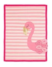 Bizzi Growin Flora Flamingo Baby Blanket 3D Feathers Gold 70x90cm NEW