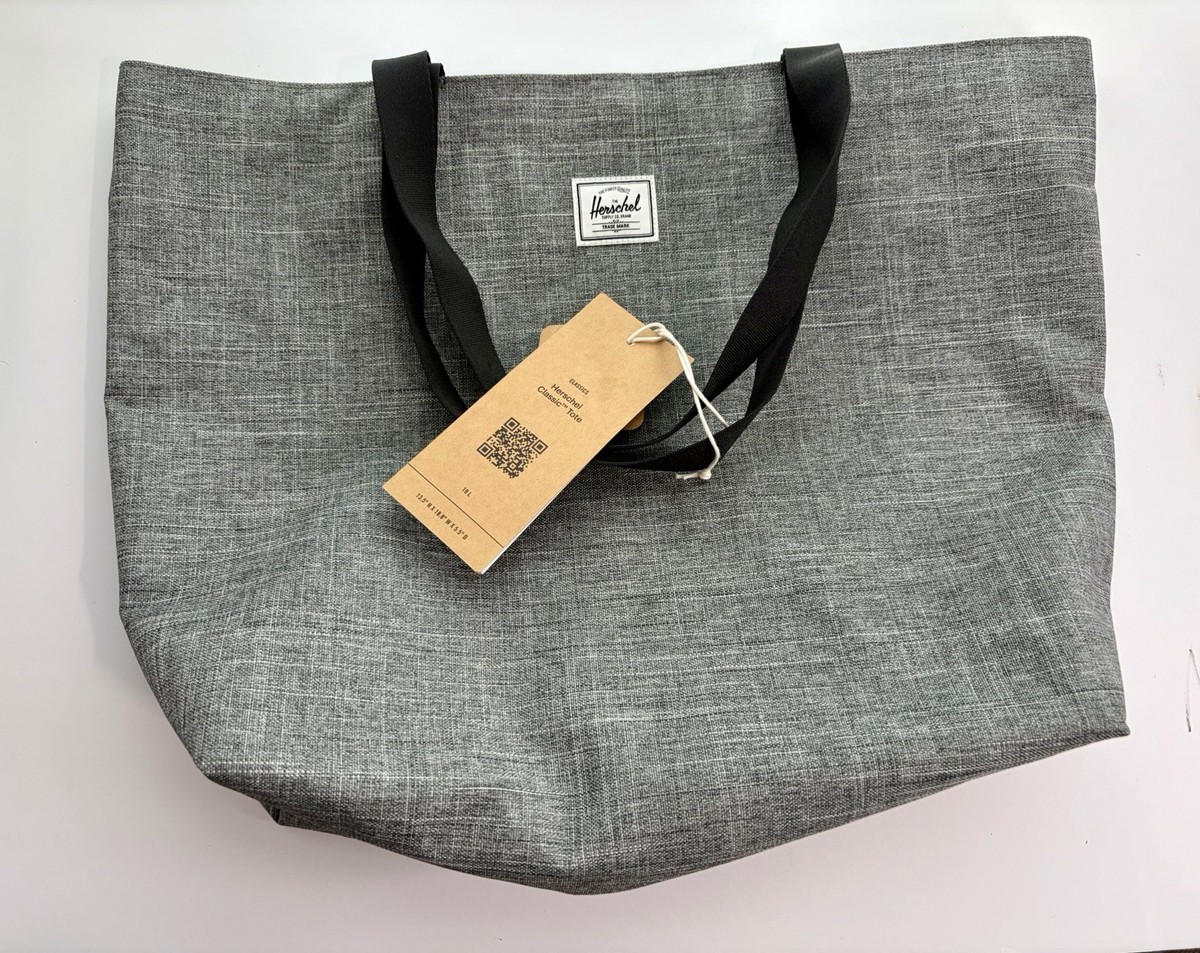 New Herschel Classic™ Tote - 19L Charcoal Raven Crosshatch