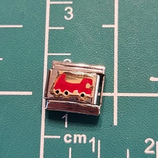 Personal Links Firetruck Italian Modular 9mm Stainless Steel Charm Made In Italy