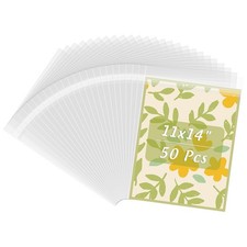 Frametory 11x14 Inches Acid-Free Plastic Sleeves Clear Storage Bags, 50 Pcs S...