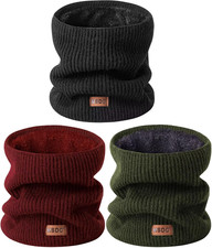 Winter Neck Gaiters for Men 3 Pack,Neck Warmer Men Women with Thermal Thick Warm