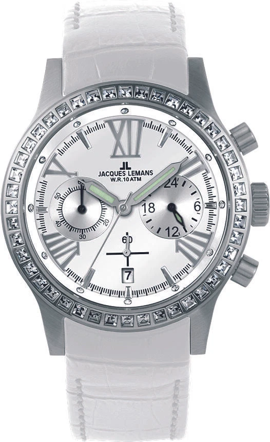 NEU! JACQUES LEMANS DAMEN UHR JL PORTO CHRONOGRAPH 10 ATM 1-1527 B 